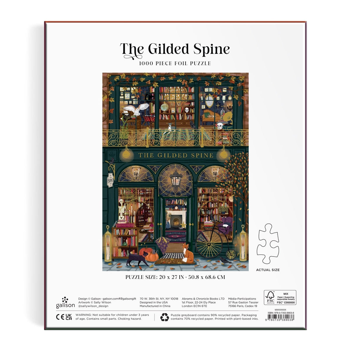 The Gilded Spine 1000 Piece Foil Jigsaw Puzzle | Galison - Jigsaw Puzzles - The Puzzle Center