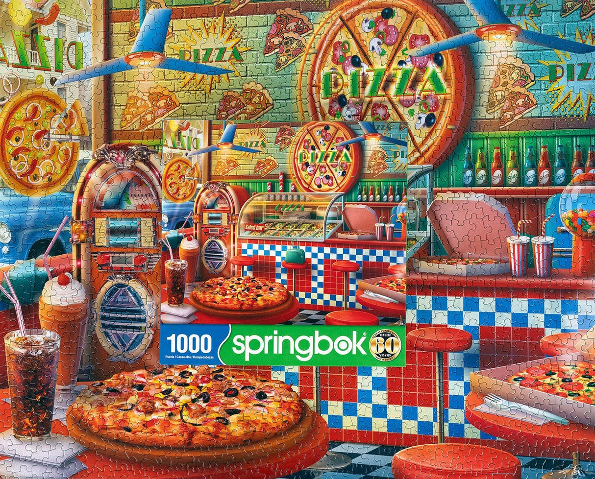 The Pizza Shop 1000 Piece Jigsaw Puzzle by Springbok Puzzles - Springbok Puzzles - Jigsaw Puzzles - The Puzzle Center -