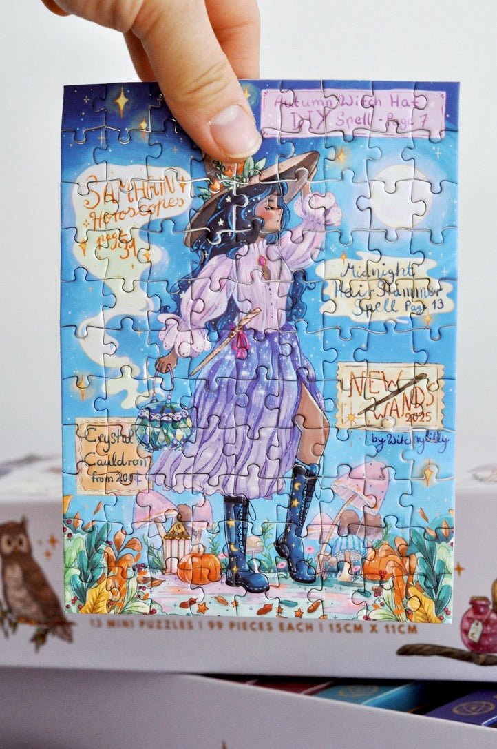 The Witch's Bookshelf Puzzle Advent Calendar | Reverie Puzzles - Mini Jigsaw Puzzles - The Puzzle Center