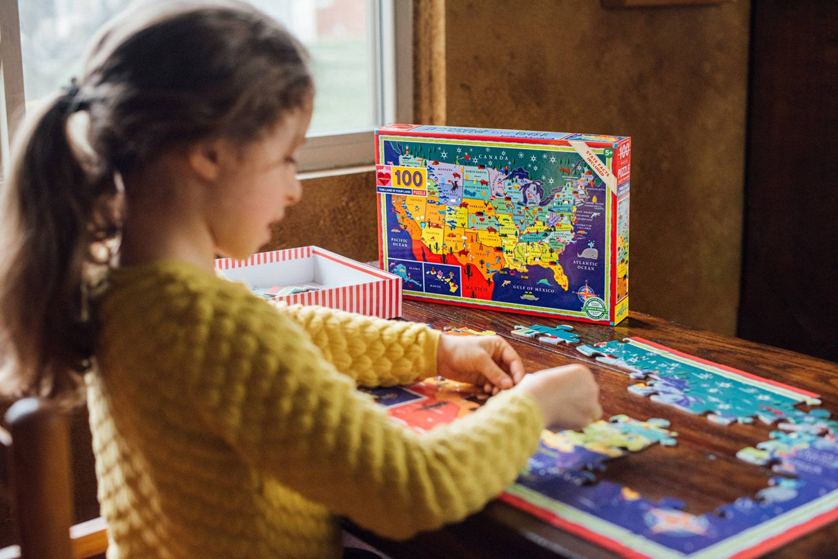 This Land is Your Land 100 Piece Puzzle by eeBoo - eeBoo - Jigsaw Puzzles - The Puzzle Center -