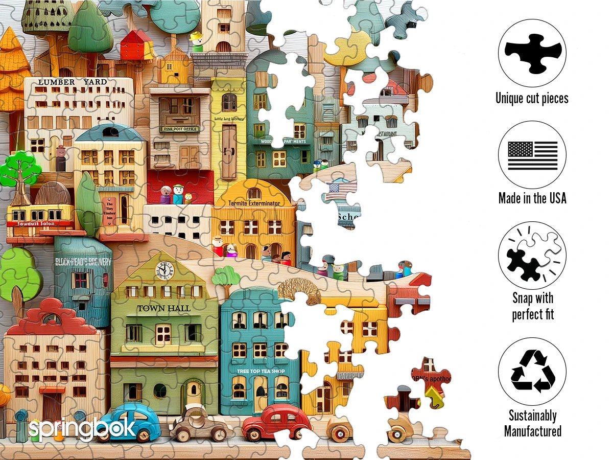 Timber Town 500 Piece Jigsaw Puzzle | Springbok Puzzles - Jigsaw Puzzles - The Puzzle Center