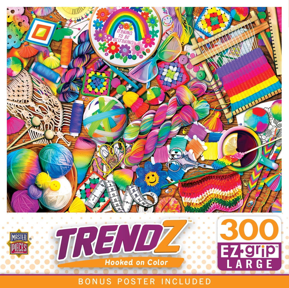 Trendz Hooked on Color 300 Piece EZ Grip Jigsaw Puzzle | Masterpieces - Jigsaw Puzzles - The Puzzle Center