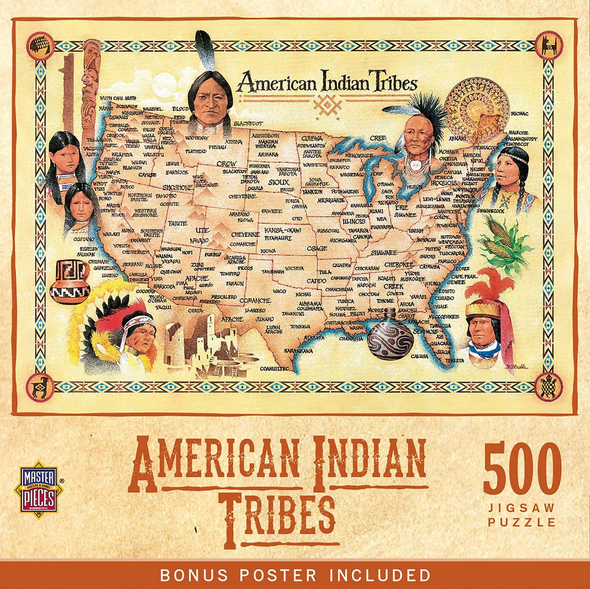 Tribal Spirit American Indian Tribes 500 Piece Jigsaw Puzzle | Masterpieces - Jigsaw Puzzles - The Puzzle Center