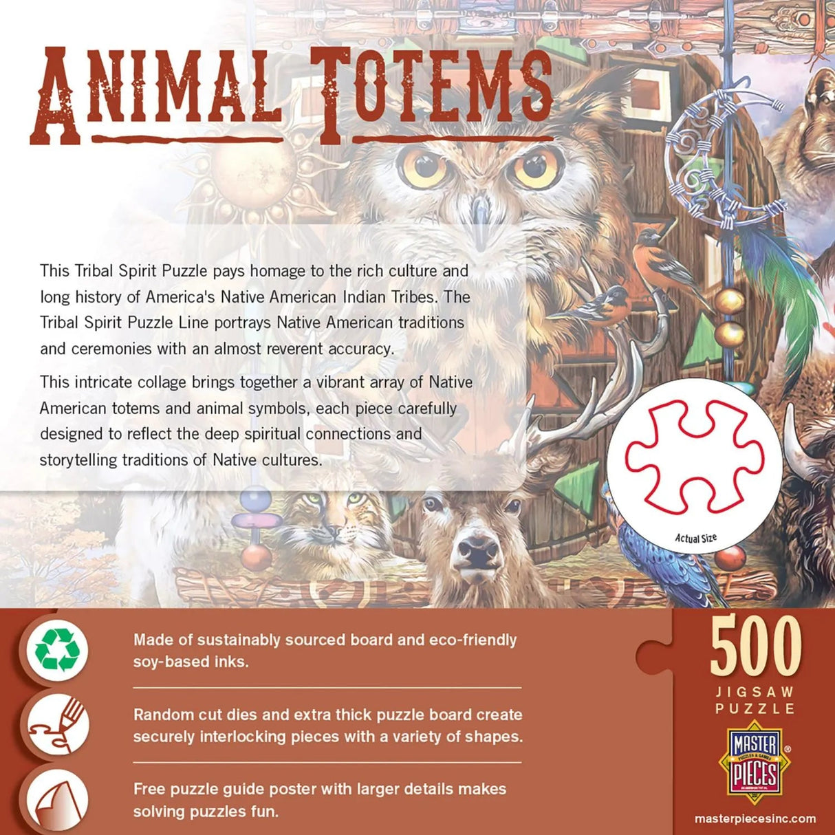 Tribal Spirit Animal Totems 500 Piece Jigsaw Puzzle | Masterpieces - Jigsaw Puzzles - The Puzzle Center