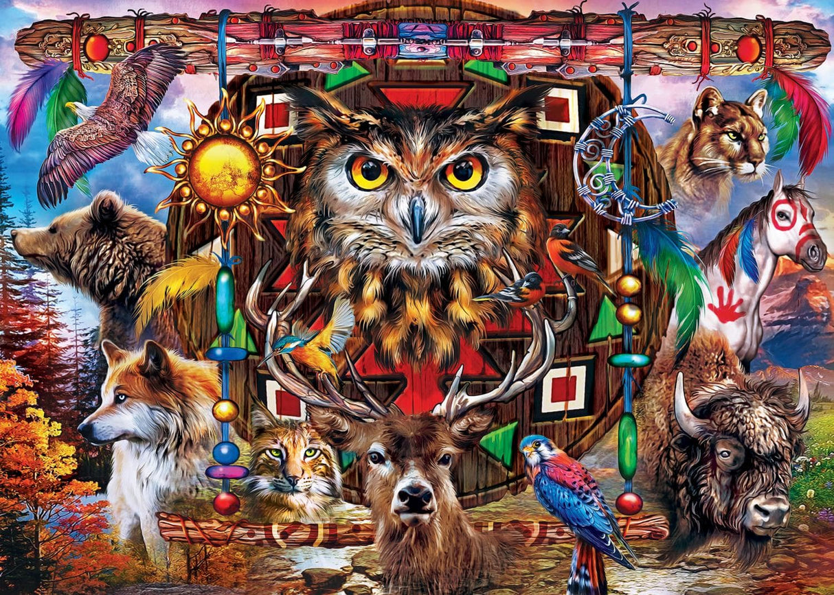 Tribal Spirit Animal Totems 500 Piece Jigsaw Puzzle | Masterpieces - Jigsaw Puzzles - The Puzzle Center
