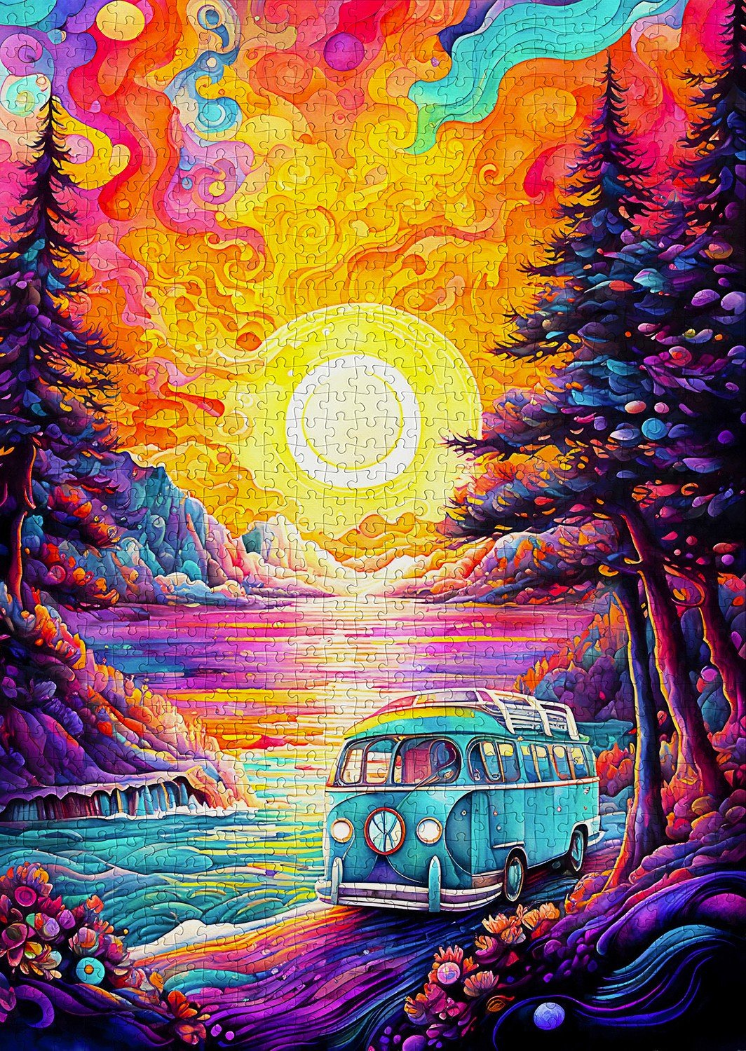 Van Life at the Beach 1000 Piece Jigsaw Puzzle | Enjoy Puzzles - Jigsaw Puzzles - The Puzzle Center