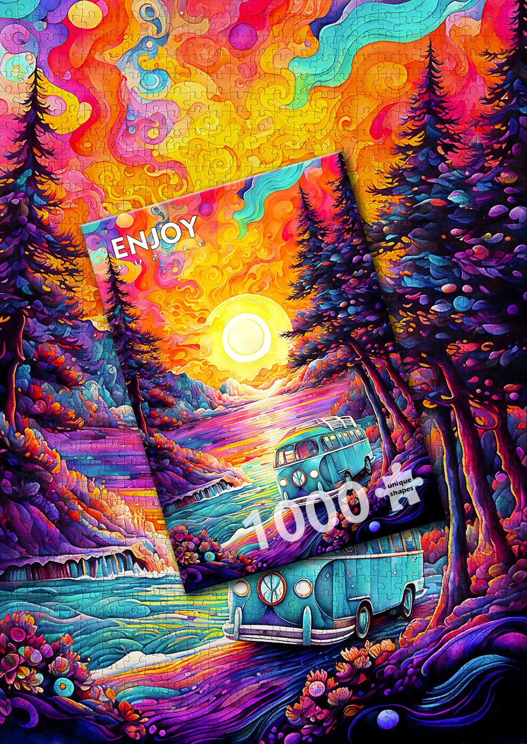 Van Life at the Beach 1000 Piece Jigsaw Puzzle | Enjoy Puzzles - Jigsaw Puzzles - The Puzzle Center