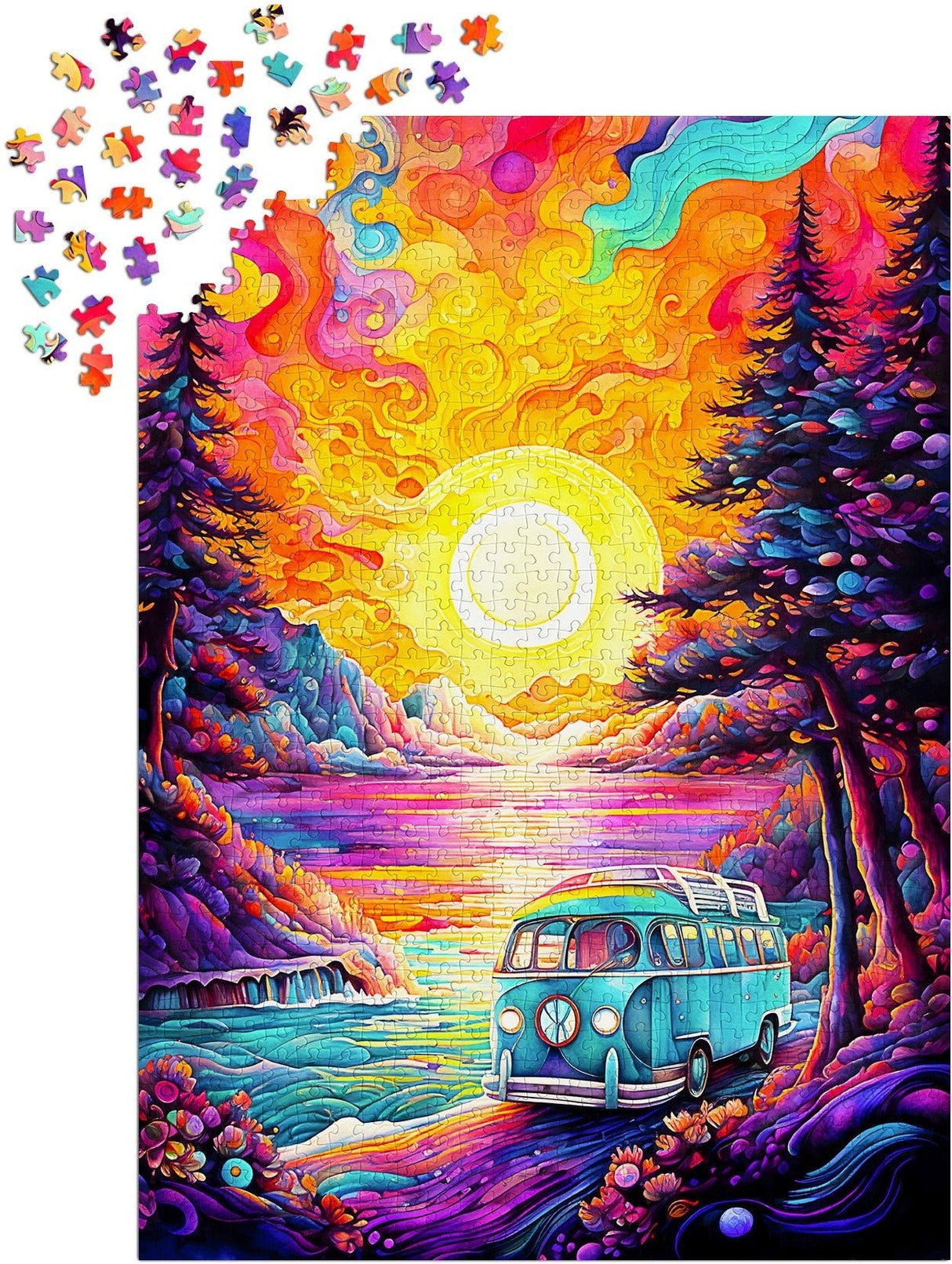 Van Life at the Beach 1000 Piece Jigsaw Puzzle | Enjoy Puzzles - Jigsaw Puzzles - The Puzzle Center