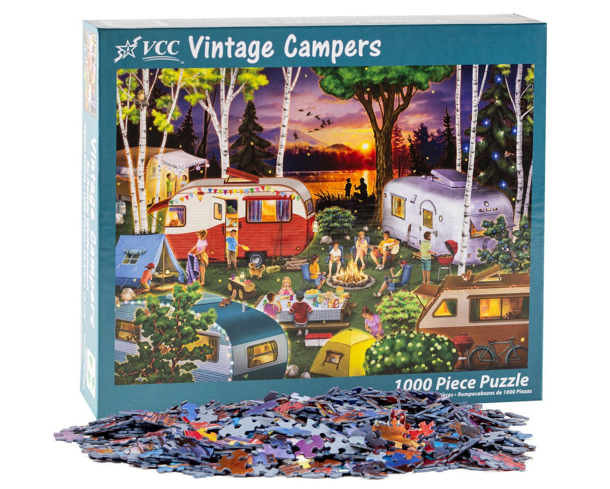 Vintage Campers 1000 Piece Jigsaw Puzzle | Vermont Christmas Co - Jigsaw Puzzles - The Puzzle Center