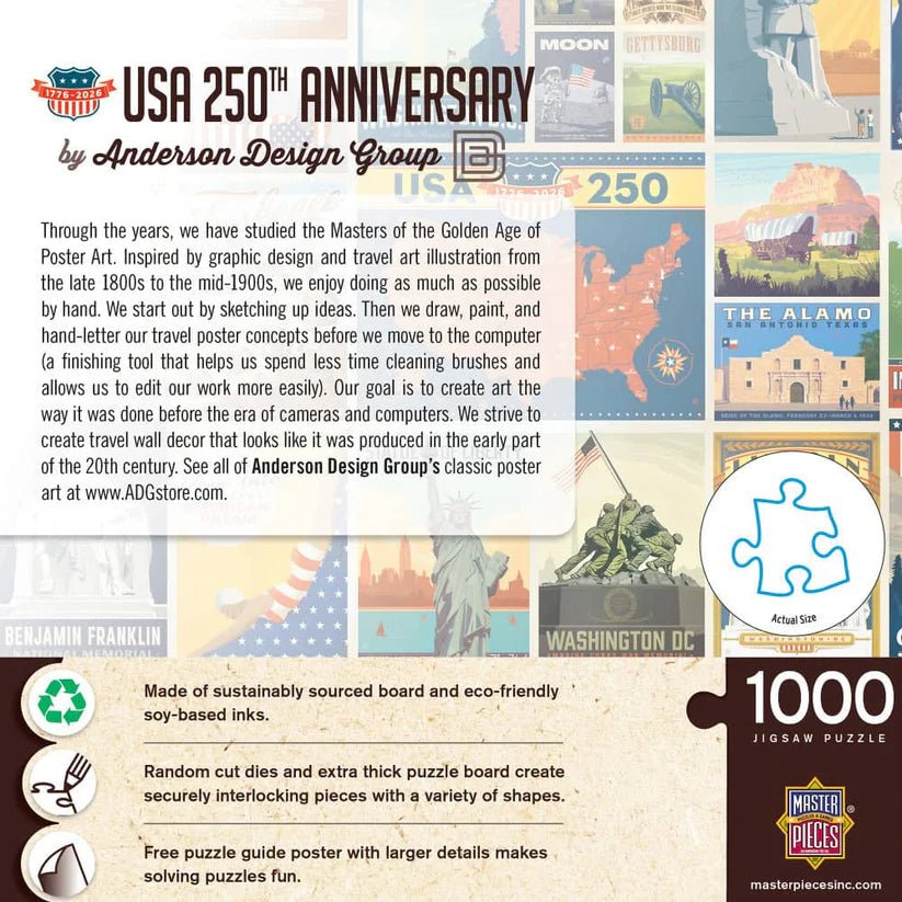 Vintage Posters - USA 250th Anniversary 1000 Piece Jigsaw Puzzle | Masterpieces - Jigsaw Puzzles - The Puzzle Center
