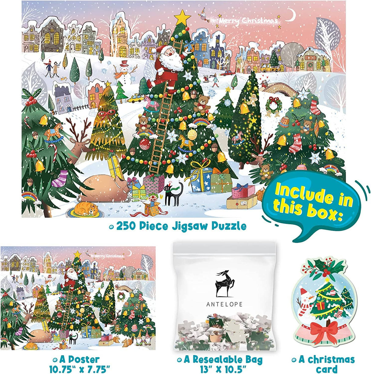 White Christmas 250 Piece Jigsaw Puzzle | Antelope Puzzles - Jigsaw Puzzles - The Puzzle Center