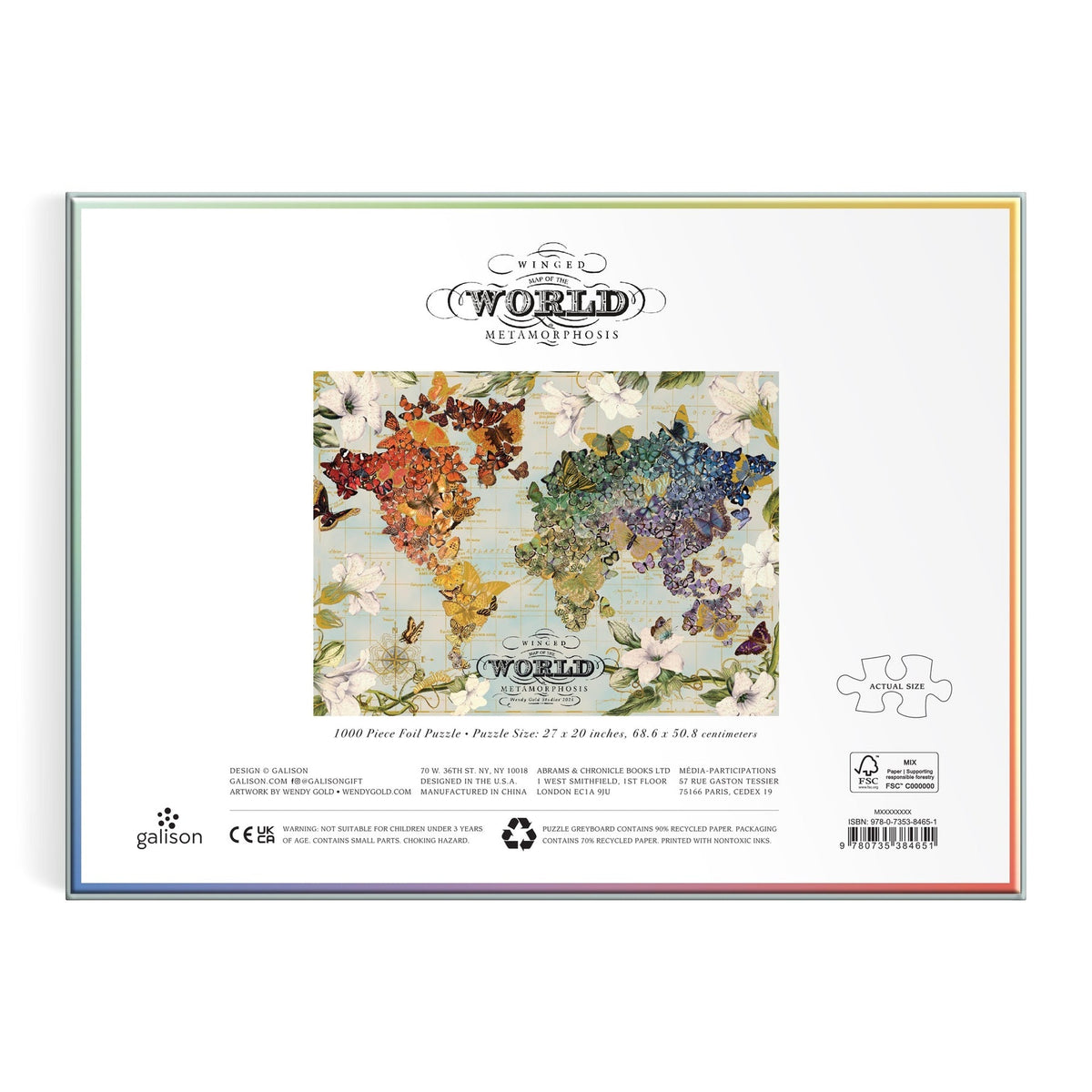 Winged Metamorphosis by Wendy Gold 1000 Piece Foil Jigsaw Puzzle | Galison - Jigsaw Puzzles - The Puzzle Center