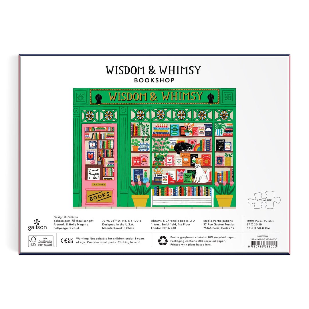 Wisdom & Whimsy Bookshop 1000 Piece Jigsaw Puzzle | Galison - Jigsaw Puzzles - The Puzzle Center