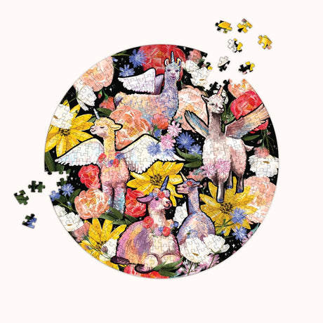 Llamacorn 400 Piece Round Jigsaw Puzzle | Crescent Puzzles - Jigsaw Puzzle - The Puzzle Center