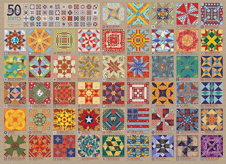 50 States Quilt Blocks 1000 Piece Jigsaw Puzzle | Cobble Hill - Jigsaw Puzzles - The Puzzle Center