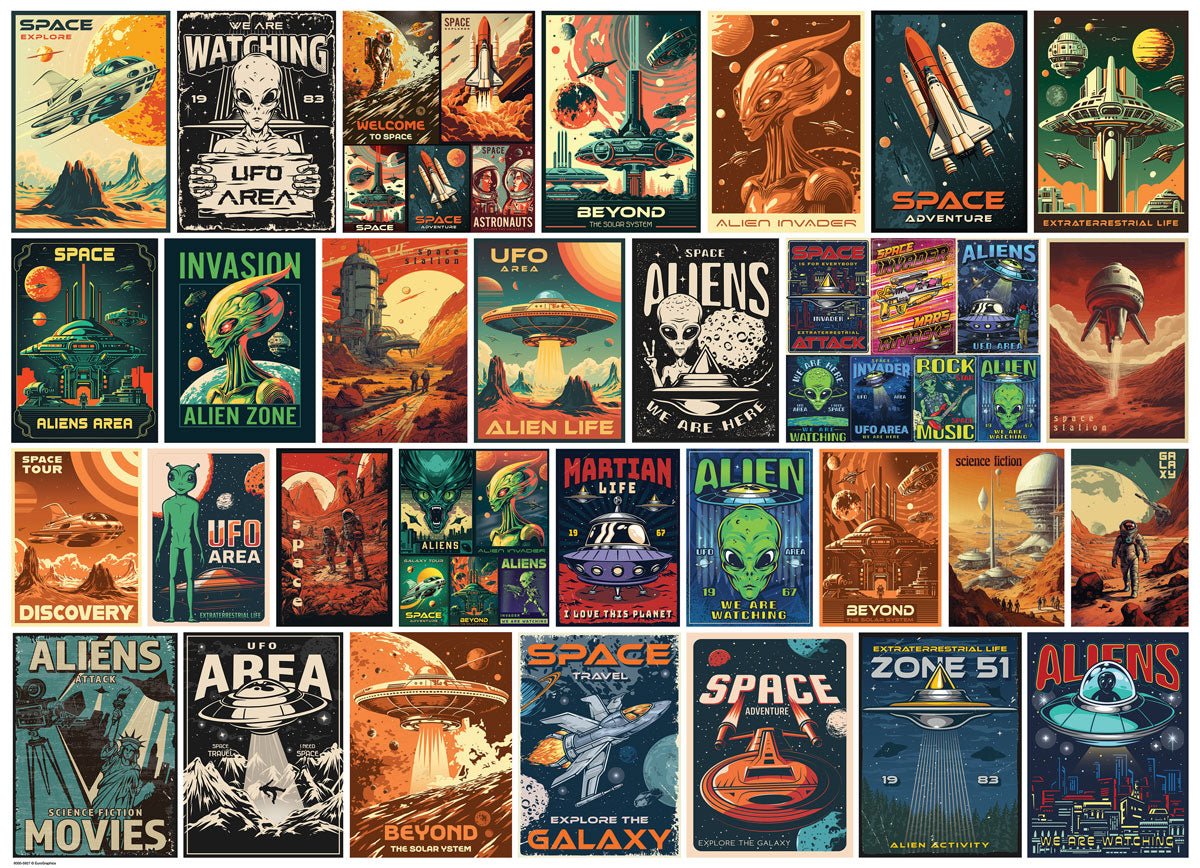 Alien Invasion Collage 1000 Piece Jigsaw Puzzle by Eurographics - Eurographics - Jigsaw Puzzles - The Puzzle Center