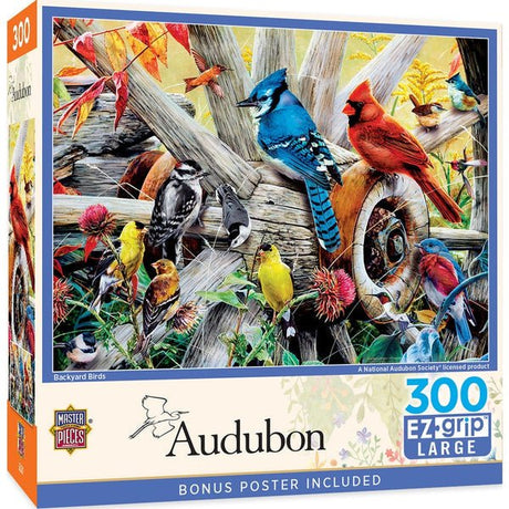 Audubon Backyard Birds 300 Piece EZ Grip Jigsaw Puzzle | Masterpieces - Jigsaw Puzzles - The Puzzle Center