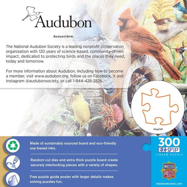Audubon Backyard Birds 300 Piece EZ Grip Jigsaw Puzzle | Masterpieces - Jigsaw Puzzles - The Puzzle Center
