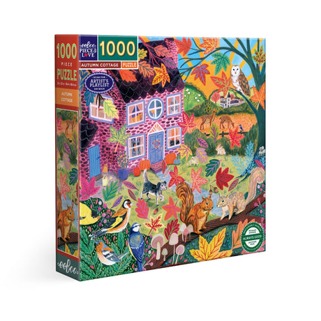 Autumn Cottage 1000 Piece Jigsaw Puzzle | eeBoo - Jigsaw Puzzles - The Puzzle Center