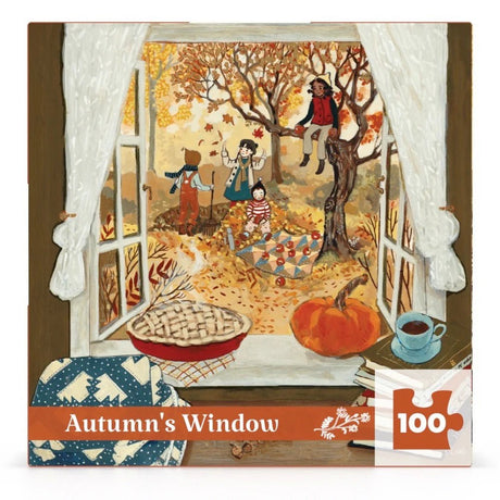 Autumn's Window 100 Piece Mini Jigsaw Puzzle | New York Puzzle Company - Mini Jigsaw Puzzles - The Puzzle Center