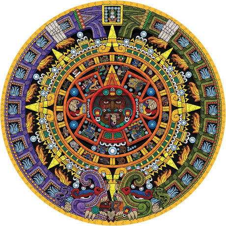 Aztec Sun Stone 1000 Piece Circular Jigsaw Puzzle | Pomegranate - Jigsaw Puzzles - The Puzzle Center