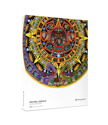 Aztec Sun Stone 1000 Piece Circular Jigsaw Puzzle | Pomegranate - Jigsaw Puzzles - The Puzzle Center