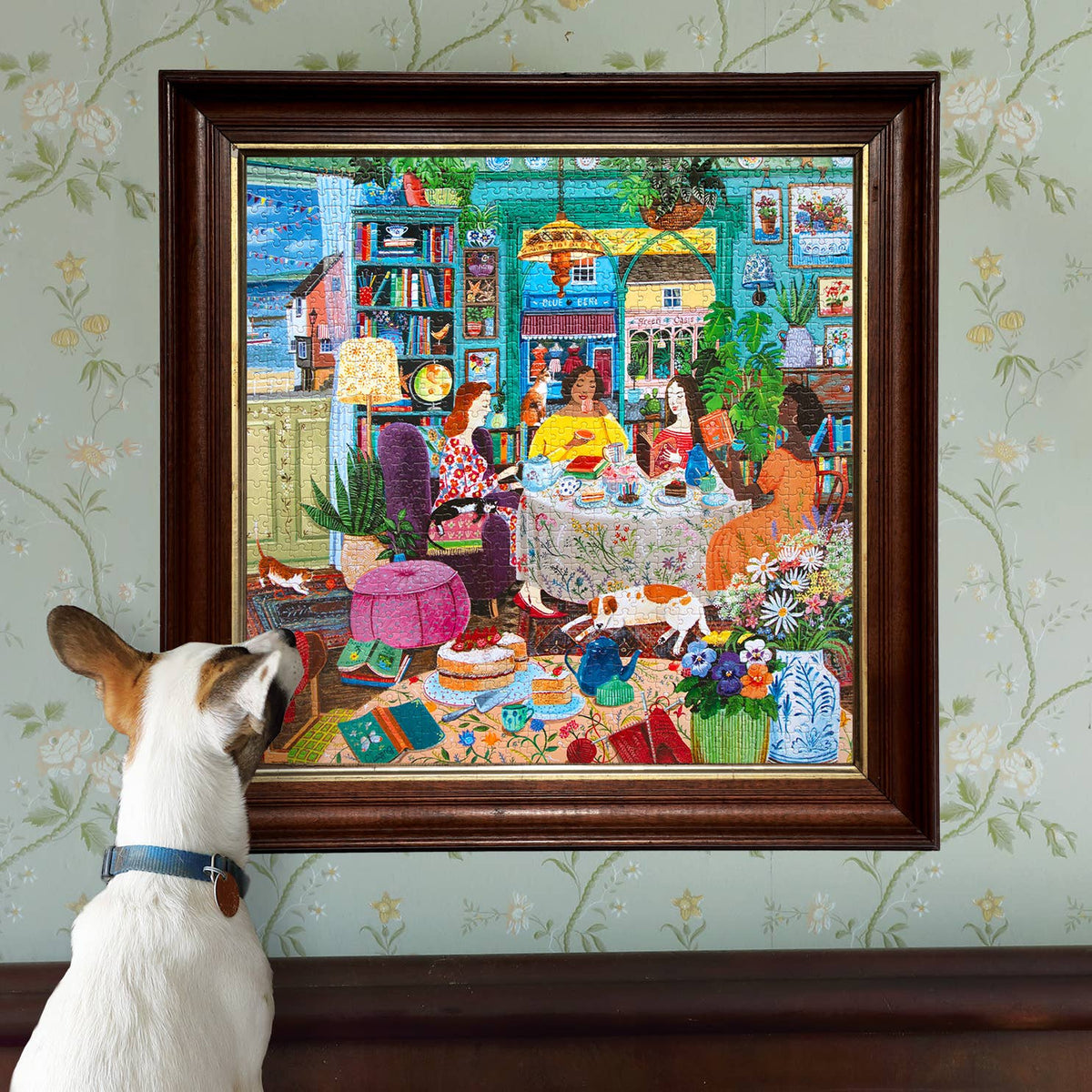 Books & Tea By the Sea 1000 Piece Jigsaw Puzzle | eeBoo - Jigsaw Puzzles - The Puzzle Center