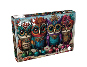 Booted Owl Quartet 1000 Piece Jigsaw Puzzle | Delfy Puzzles - Jigsaw Puzzles - The Puzzle Center