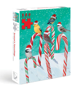 Candy Cane Birds 500 Piece Holiday Puzzle | Allport Editions - Jigsaw Puzzles - The Puzzle Center