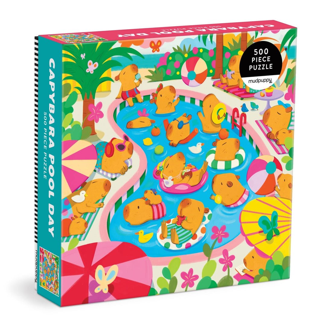 Capybara Pool Day 500 Piece Family Jigsaw Puzzle | Mudpuppy - Jigsaw Puzzles - The Puzzle Center