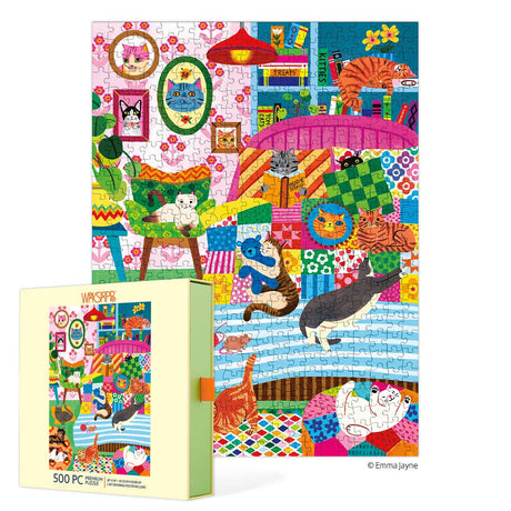 Cat Nap Stories 500 Piece Jugsaw Puzzle | WerkShoppe - Jigsaw Puzzles - The Puzzle Center