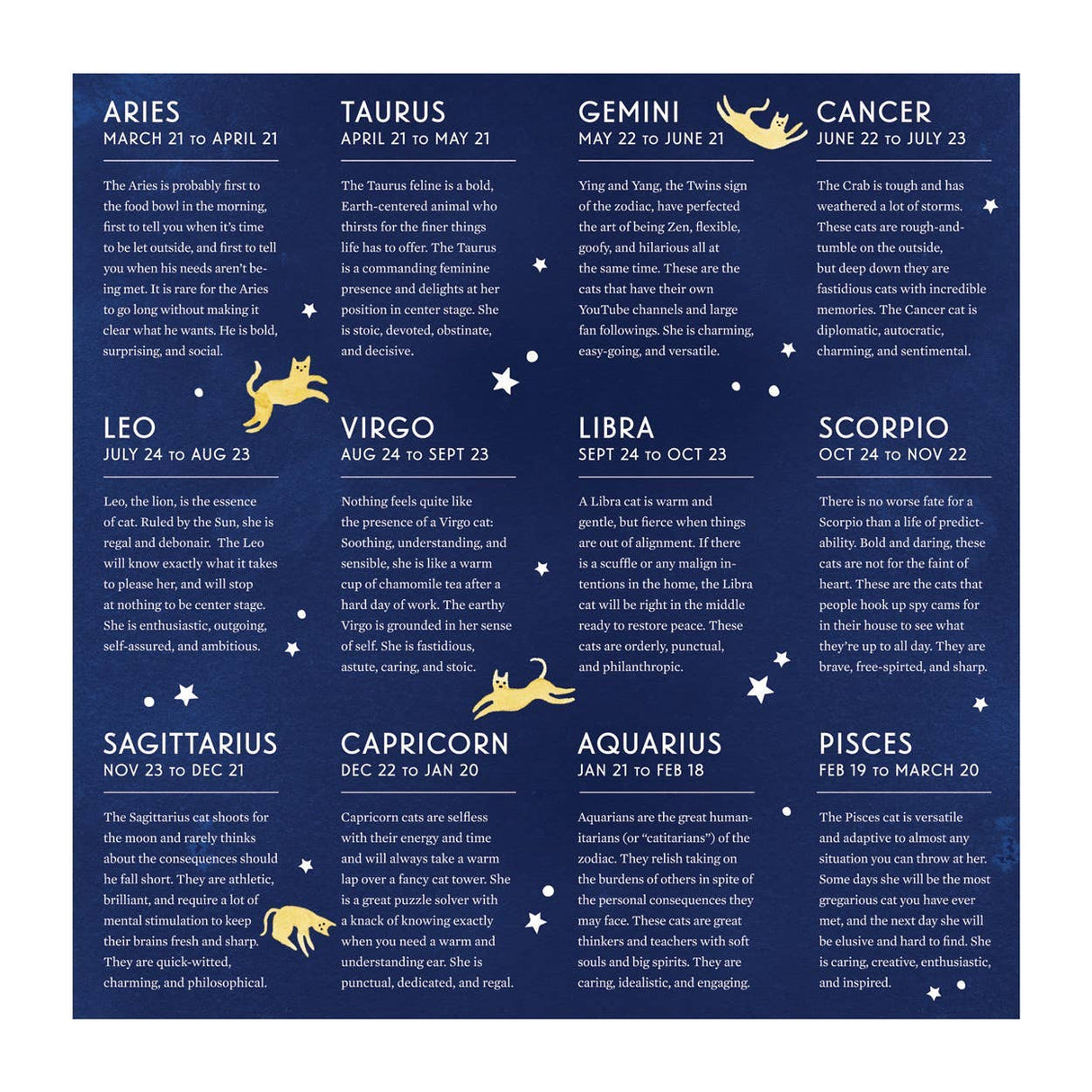 Cat Zodiac 500 Piece Puzzle by Galison - Galison - Jigsaw Puzzles - The Puzzle Center - 