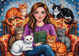 Cats & Chapters 1000 Piece Jigsaw Puzzle | JaCaRou - Jigsaw Puzzles - The Puzzle Center