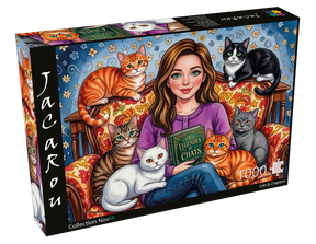Cats & Chapters 1000 Piece Jigsaw Puzzle | JaCaRou - Jigsaw Puzzles - The Puzzle Center
