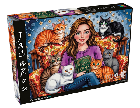 Cats & Chapters 1000 Piece Jigsaw Puzzle | JaCaRou - Jigsaw Puzzles - The Puzzle Center