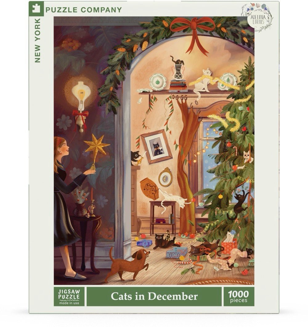Cats in December 1000 Piece Jigsaw Puzzle | New York Puzzle Company - Jigsaw Puzzles - The Puzzle Center