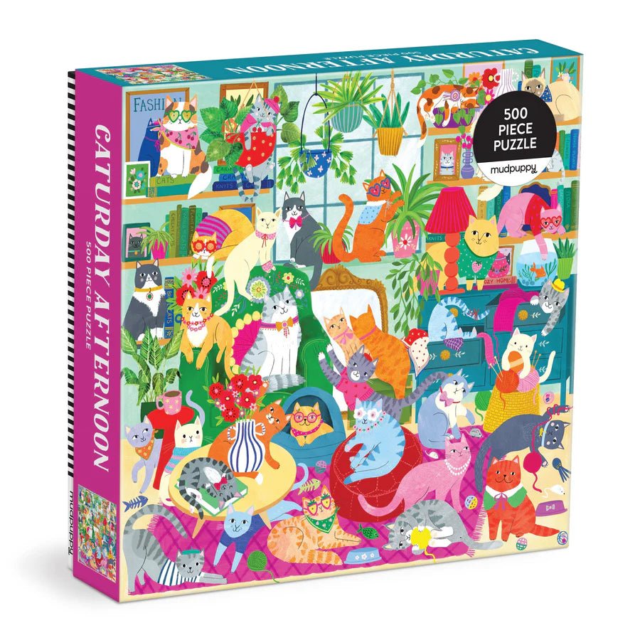 Caturday Afternoon 500 Piece Jigsaw Puzzle by Mudpuppy - Mudpuppy - Jigsaw Puzzles - The Puzzle Center