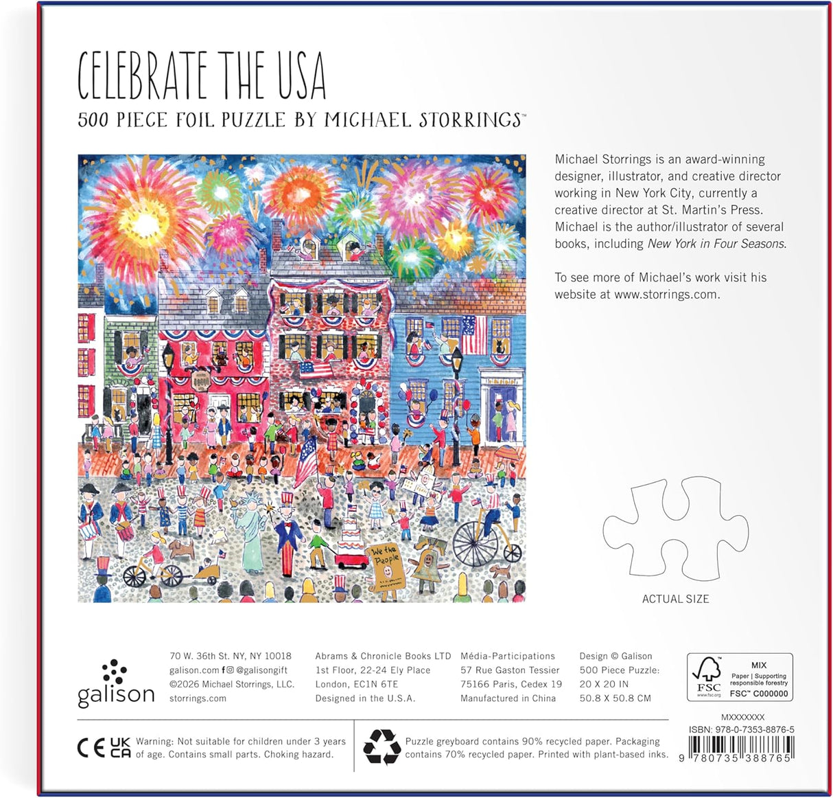 Celebrate The USA 500 Piece Foil Jigsaw Puzzle | Galison - Jigsaw Puzzles - The Puzzle Center