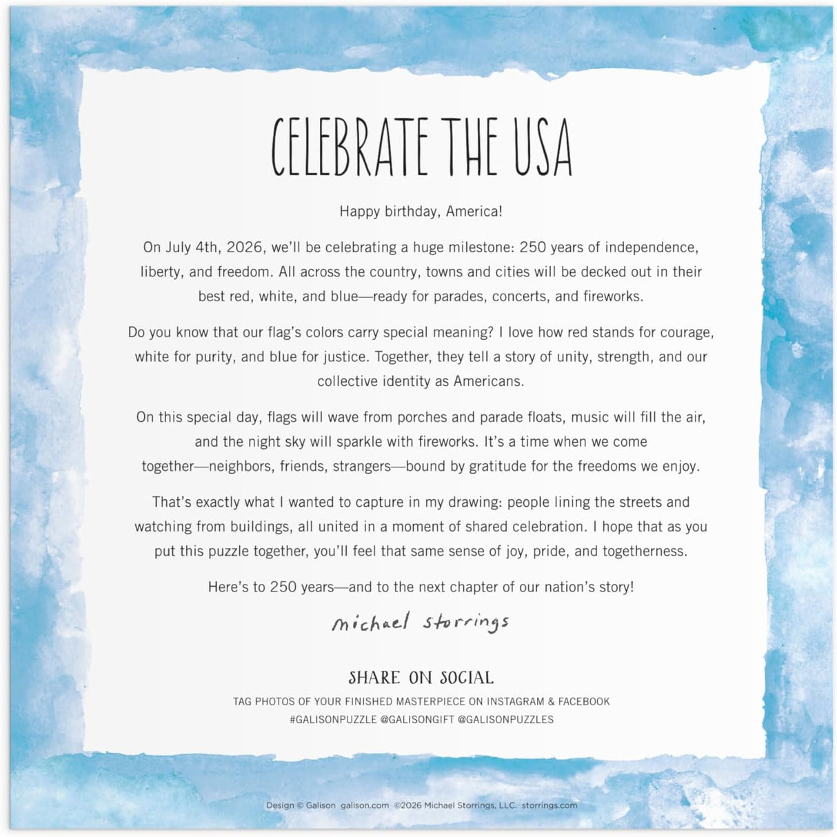 Celebrate The USA 500 Piece Foil Jigsaw Puzzle | Galison - Jigsaw Puzzles - The Puzzle Center