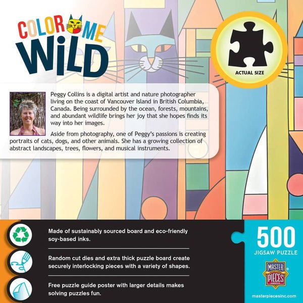 Color Me Wild The Prowl Between Patterns 500 Piece Jigsaw Puzzle | Masterpieces - Jigsaw Puzzles - The Puzzle Center