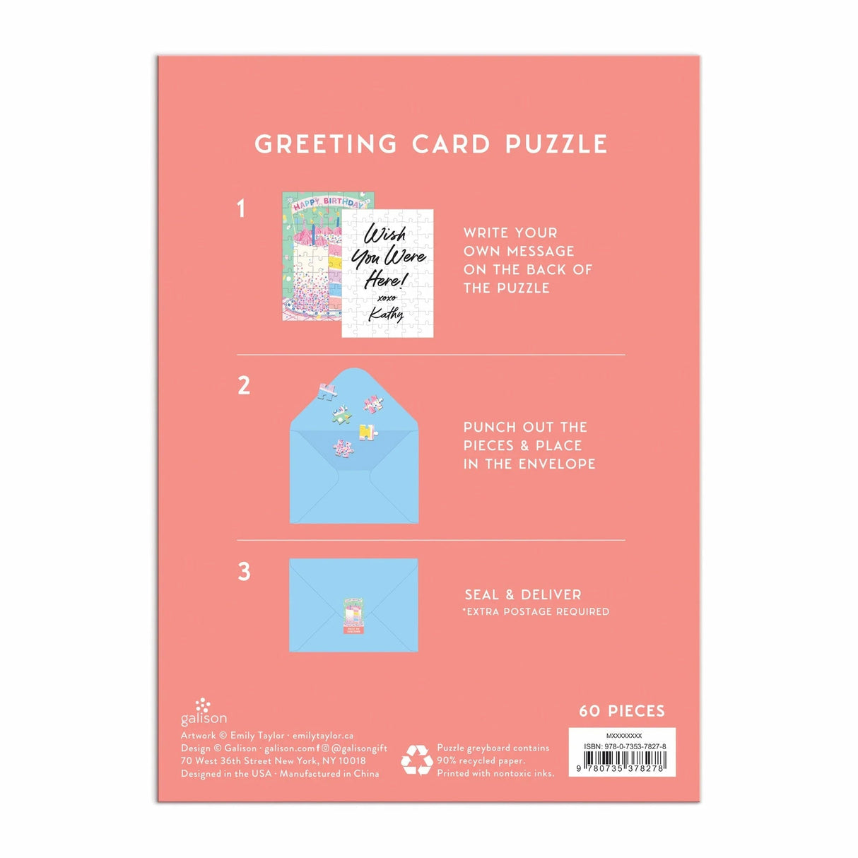 Confetti Birthday Cake 60 Piece Greeting Card Puzzle | Galison - Greeting Card Puzzle - The Puzzle Center