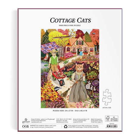 Cottage Cats 1000 Piece Foil Jigsaw Puzzle | Galison - Jigsaw Puzzles - The Puzzle Center