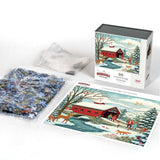 Covered Bridge Christmas 500 Piece Jigsaw Puzzle | Boardwalk Puzzles - Jigsaw Puzzles - The Puzzle Center
