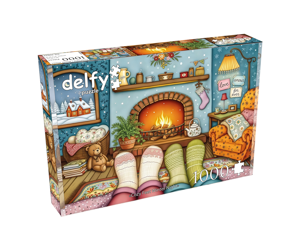 Cozy Feet, Winter Night 1000 Piece Jigsaw Puzzle | Delfy - Jigsaw Puzzles - The Puzzle Center