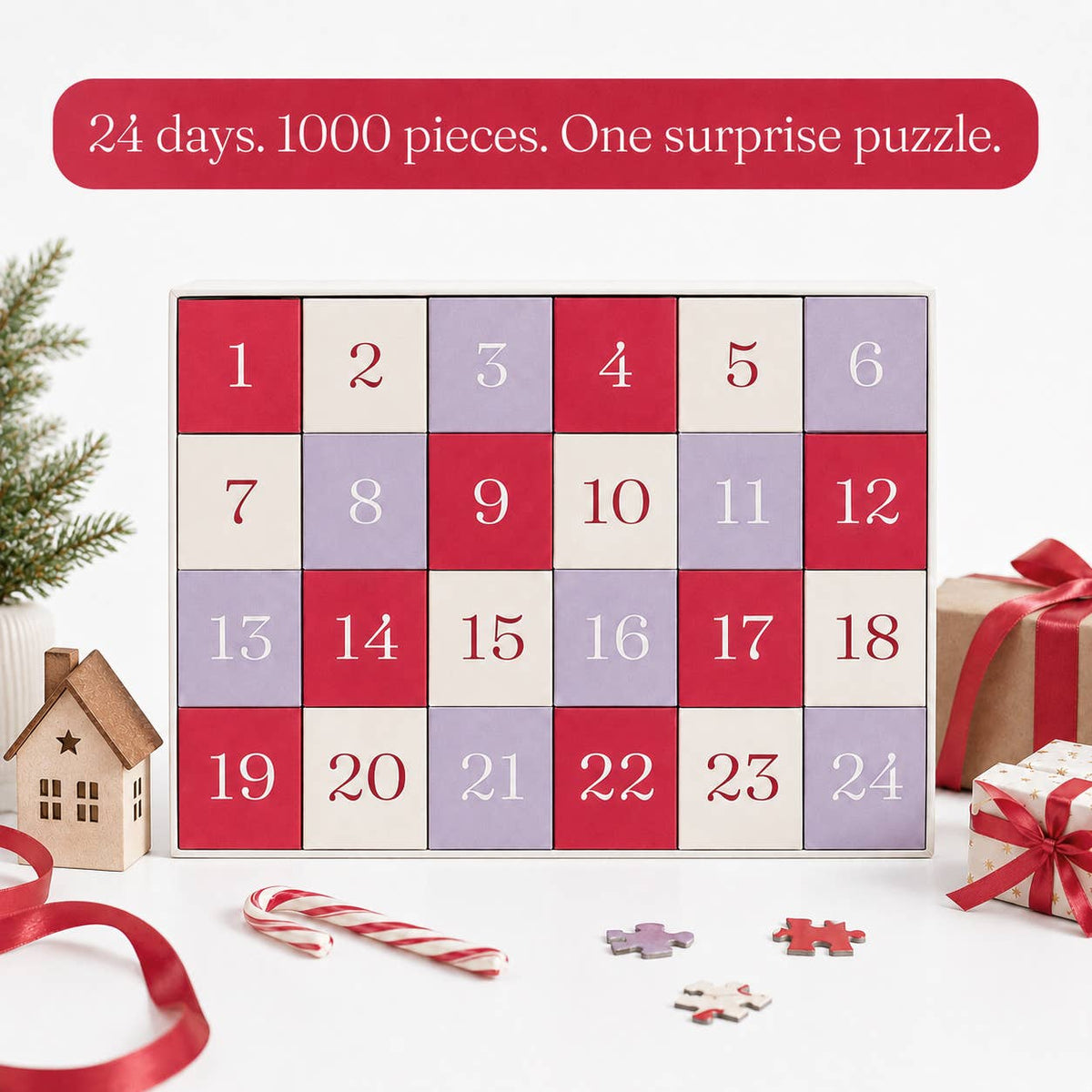 Deck the Halls Advent Calendar 1000 Piece Jigsaw Puzzle | Cloudberries - Jigsaw Puzzles - The Puzzle Center