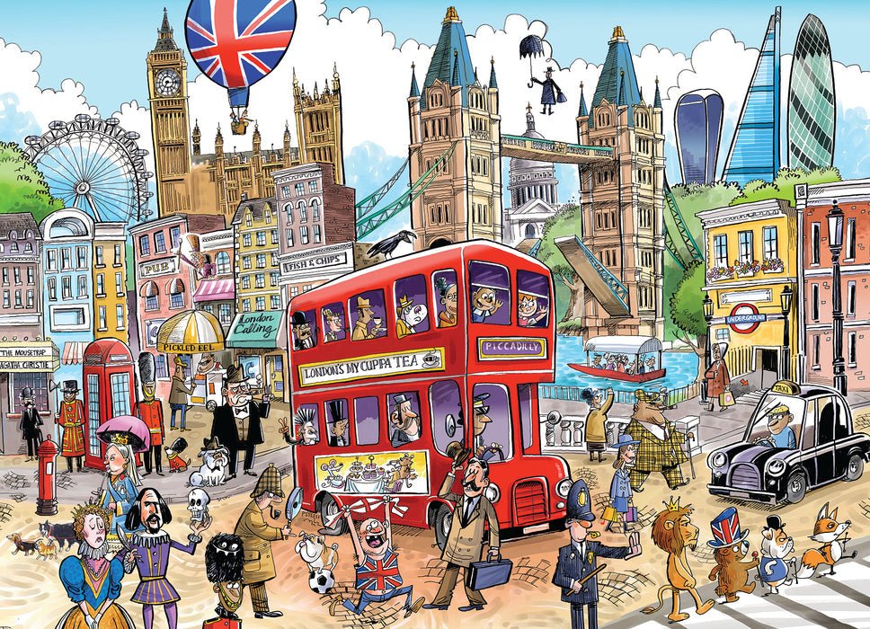 Doodletown: London Calling 1000 Piece Jigsaw Puzzle | Cobble Hill - Jigsaw Puzzles - The Puzzle Center