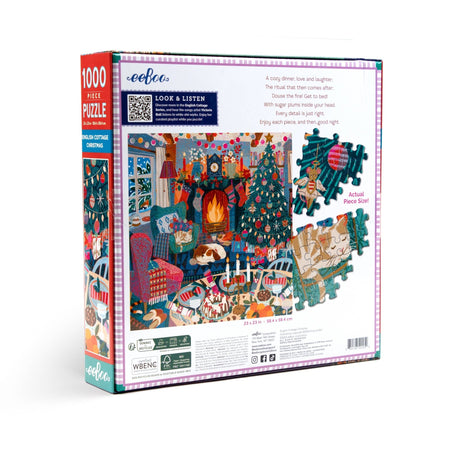 English Cottage Christmas 1000 Piece Jigsaw Puzzle | eeBoo - Jigsaw Puzzles - The Puzzle Center