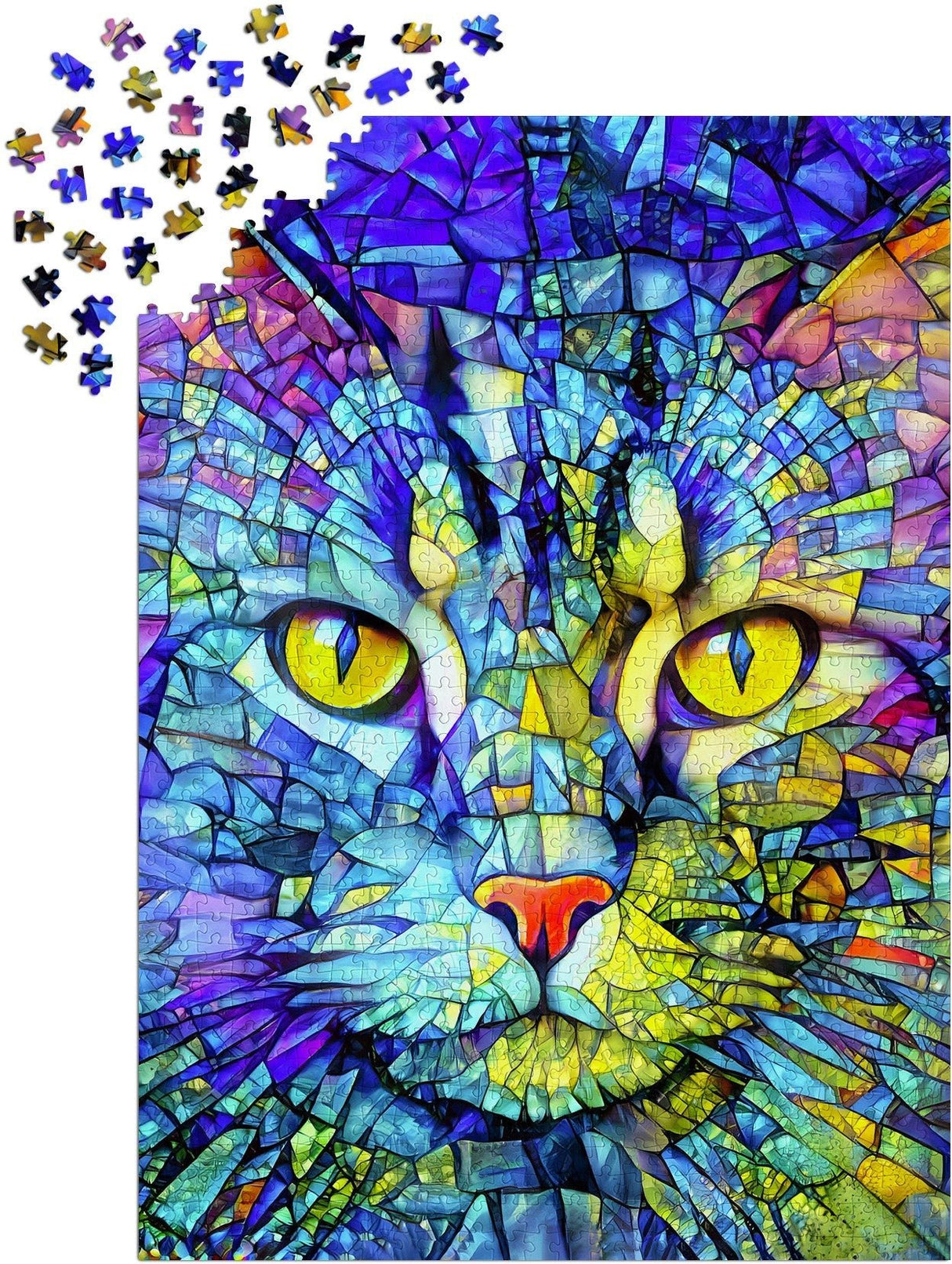 Fiona the Stained Glass Cat 1000 Piece Jigsaw Puzzle | Enjoy Puzzles - Jigsaw Puzzles - The Puzzle Center