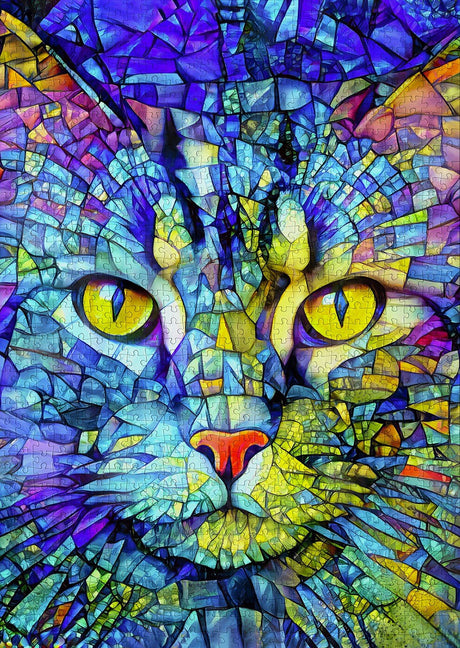 Fiona the Stained Glass Cat 1000 Piece Jigsaw Puzzle | Enjoy Puzzles - Jigsaw Puzzles - The Puzzle Center