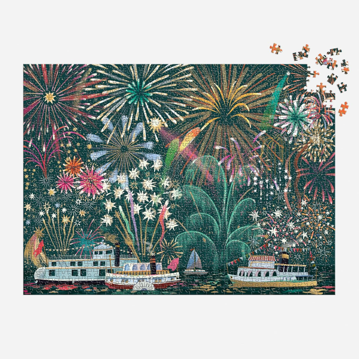 Fireworks Jubilee 1000 Piece Foil Jigsaw Puzzle | Galison - Jigsaw Puzzles - The Puzzle Center
